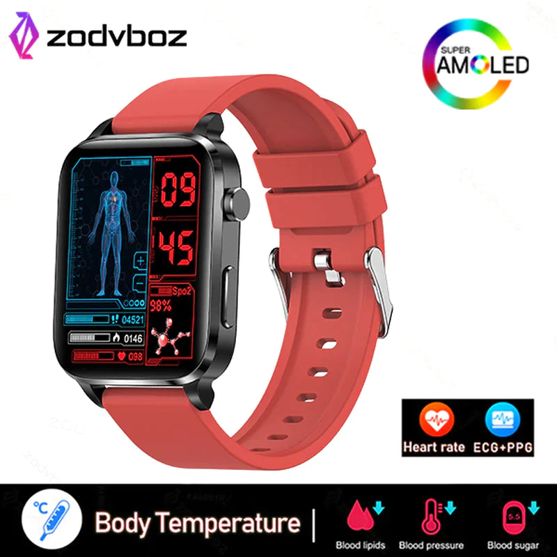 "Smart Blood Sugar Monitor Watch - Health & Fitness Tracker for Men and Women"