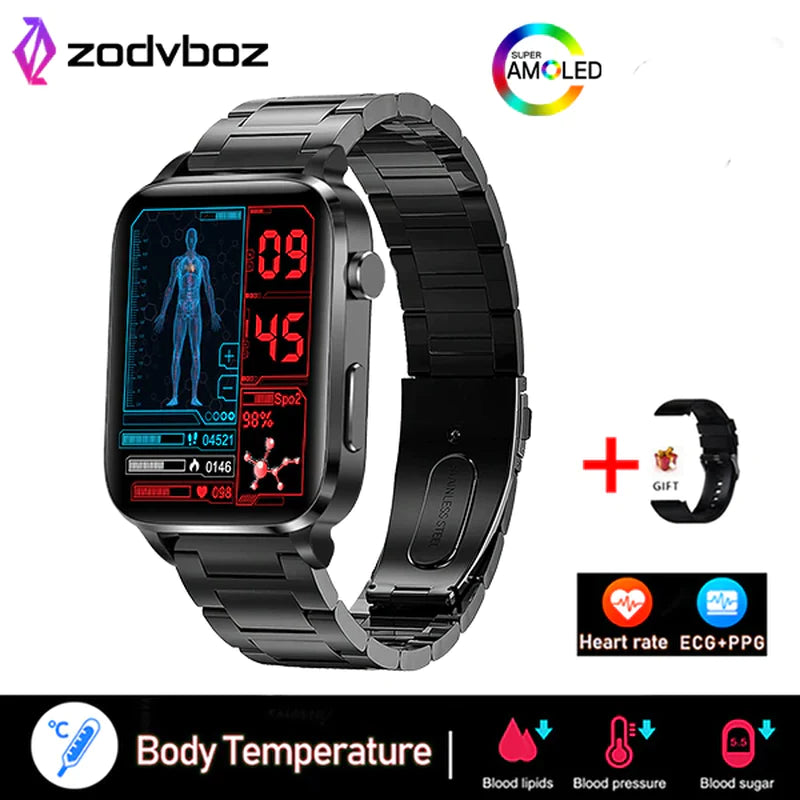 "Smart Blood Sugar Monitor Watch - Health & Fitness Tracker for Men and Women"