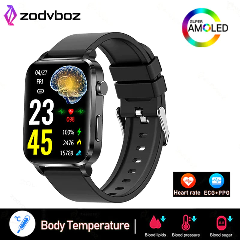 "Smart Blood Sugar Monitor Watch - Health & Fitness Tracker for Men and Women"